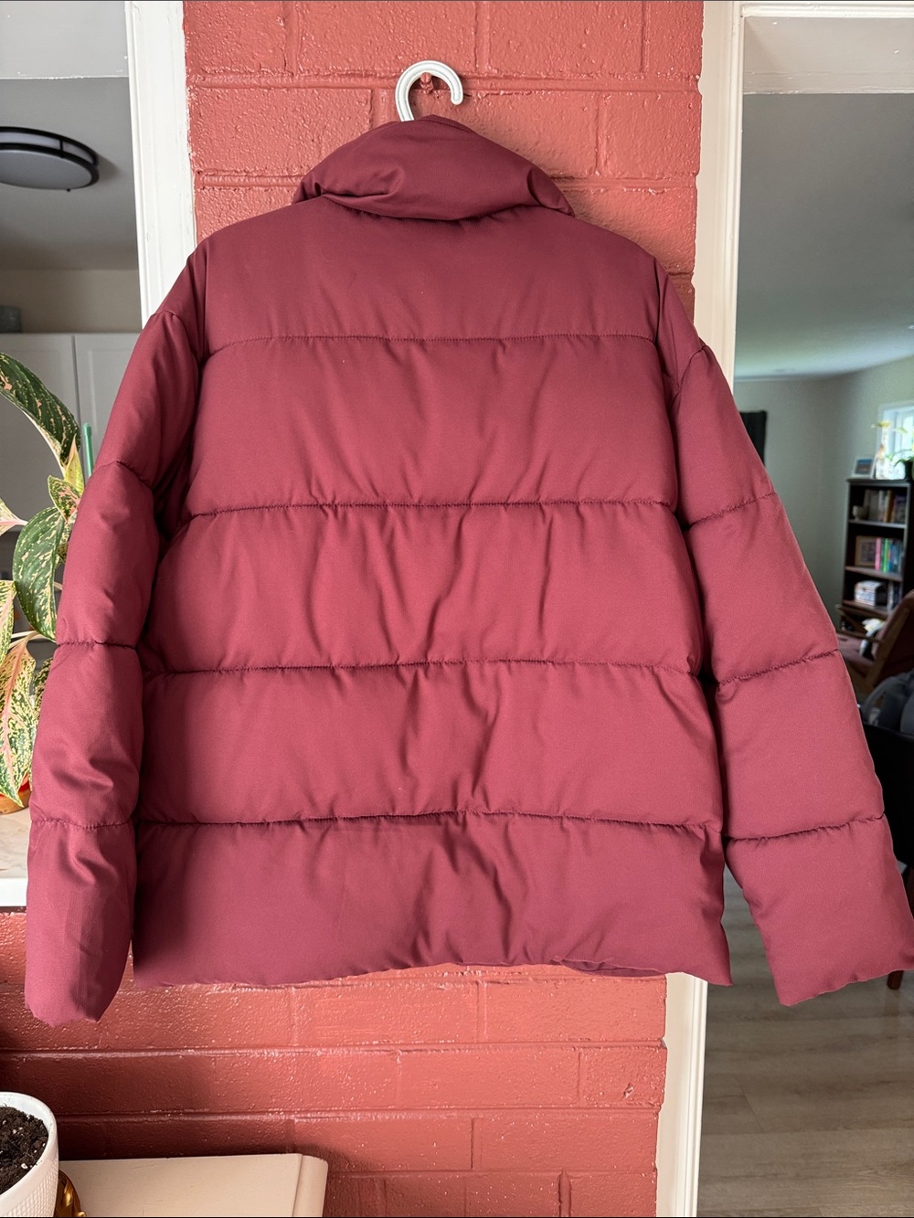 girlfriend collective Burgundy Quilted Puffer Jacket Large - Picture 7 of 7